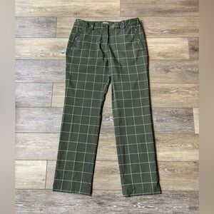 Nike Green Plaid Straight Leg Pants